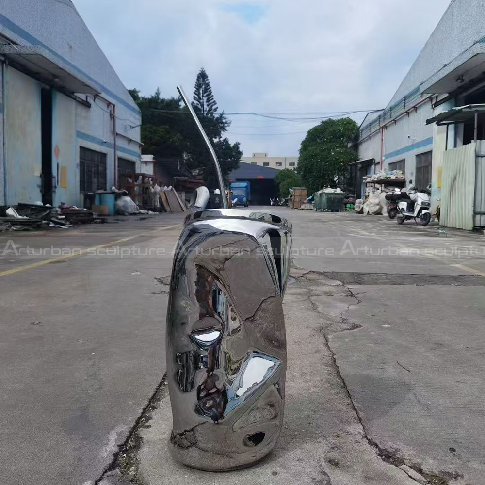 Wrinkled Drink Can Statue stainless steel