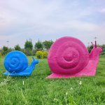 Estátua de Caracol de Fibra de Vidro para Exterior no gramado