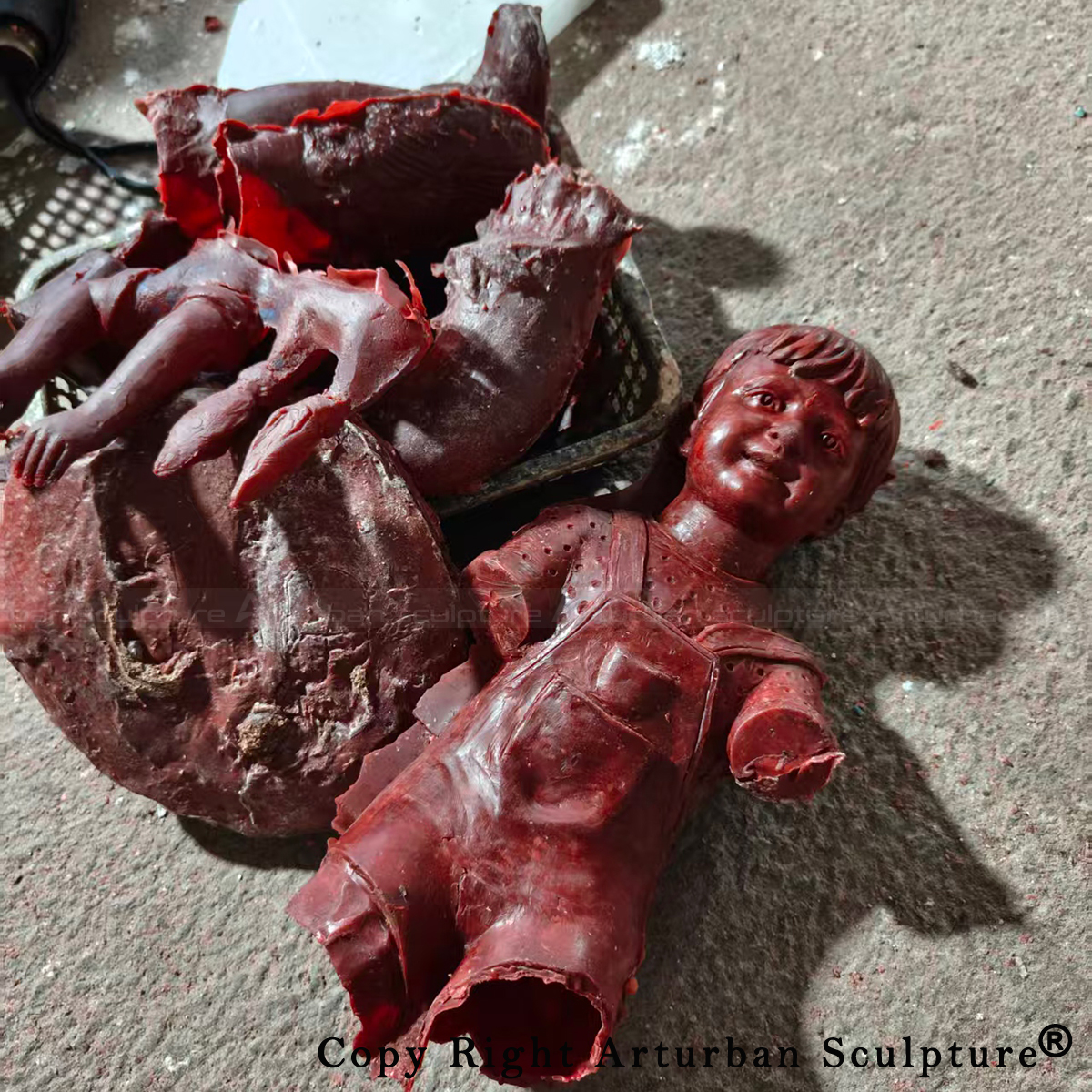 5 Girl with Watering Can Statue wax mold process