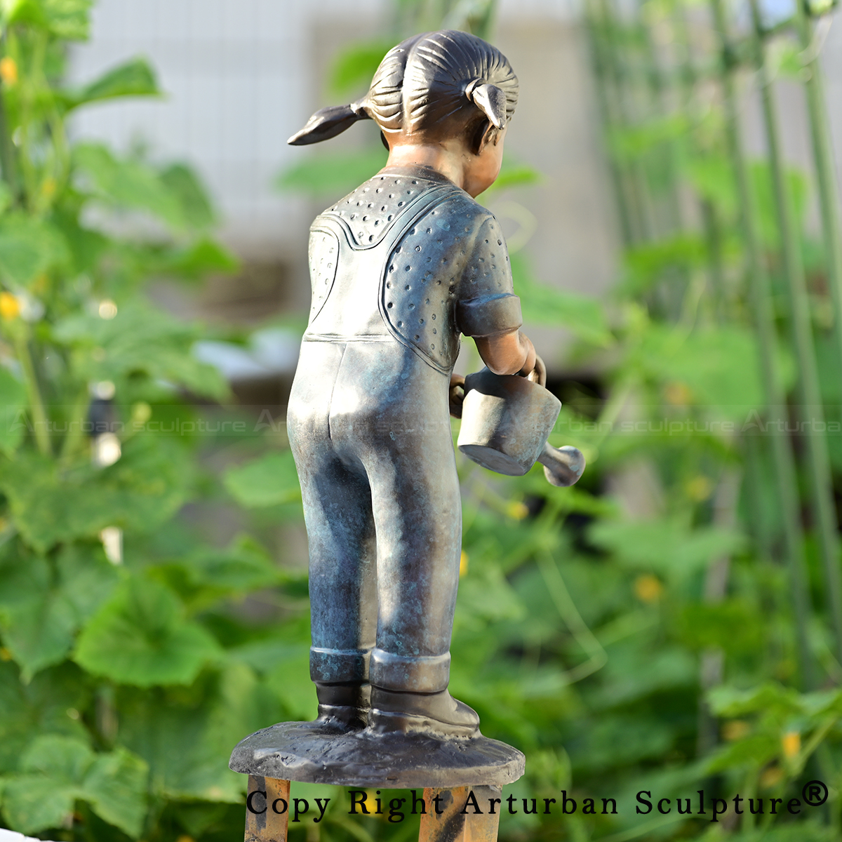 7 Girl with Watering Can Statue garden