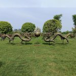 Fiberglass Asian Dragon Sculpture with antique finish