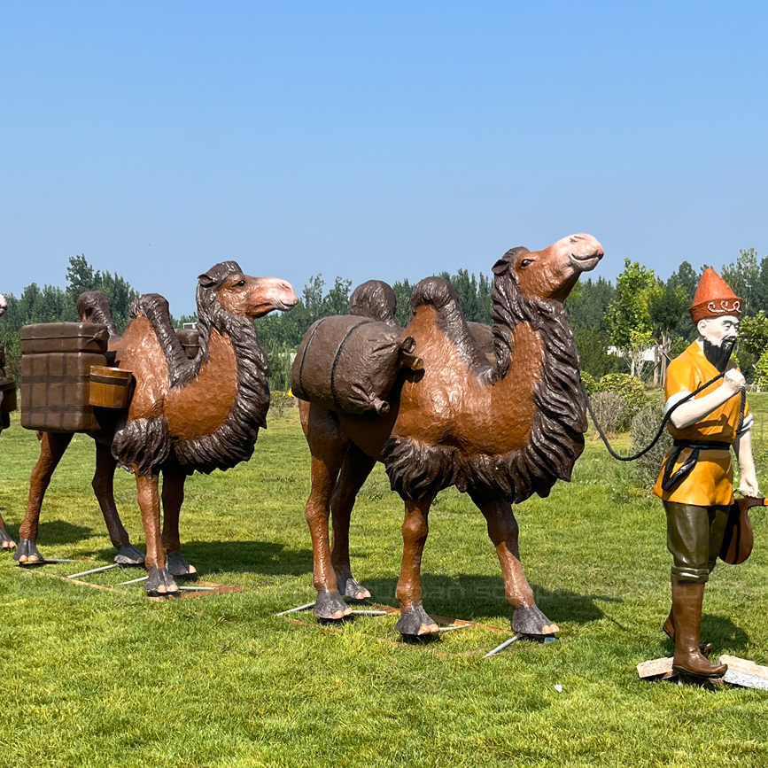 Fiberglass Camel Caravan Statue for sale
