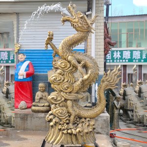 Fiberglass Dragon Spitter Fountain