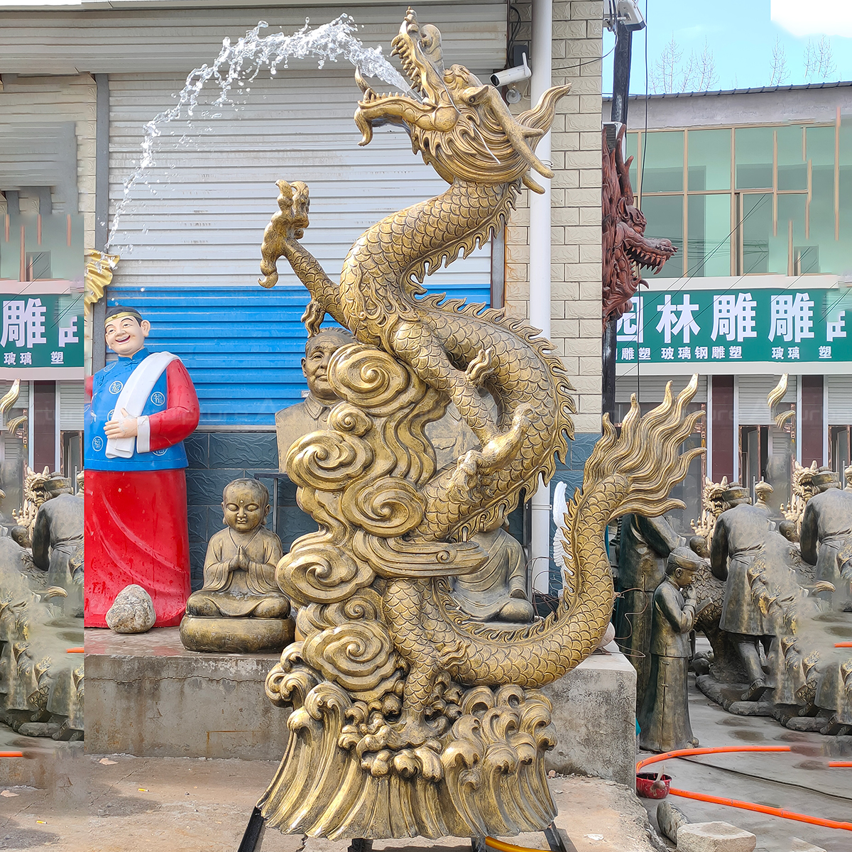 Fiberglass Dragon Spitter Fountain
