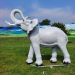 Fiberglass Elephant Garden Décor with raised trunk