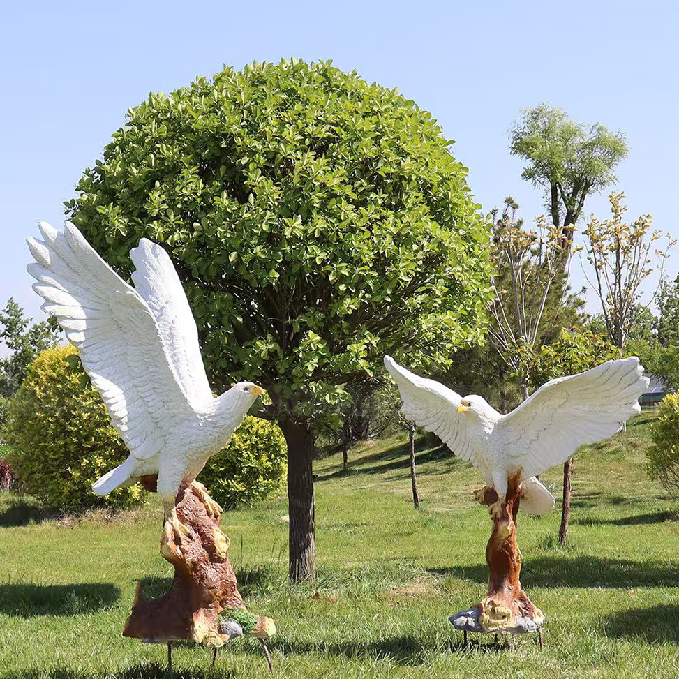 Fiberglass-White-Eagle-Sculpture-pair-with-spread-wings2