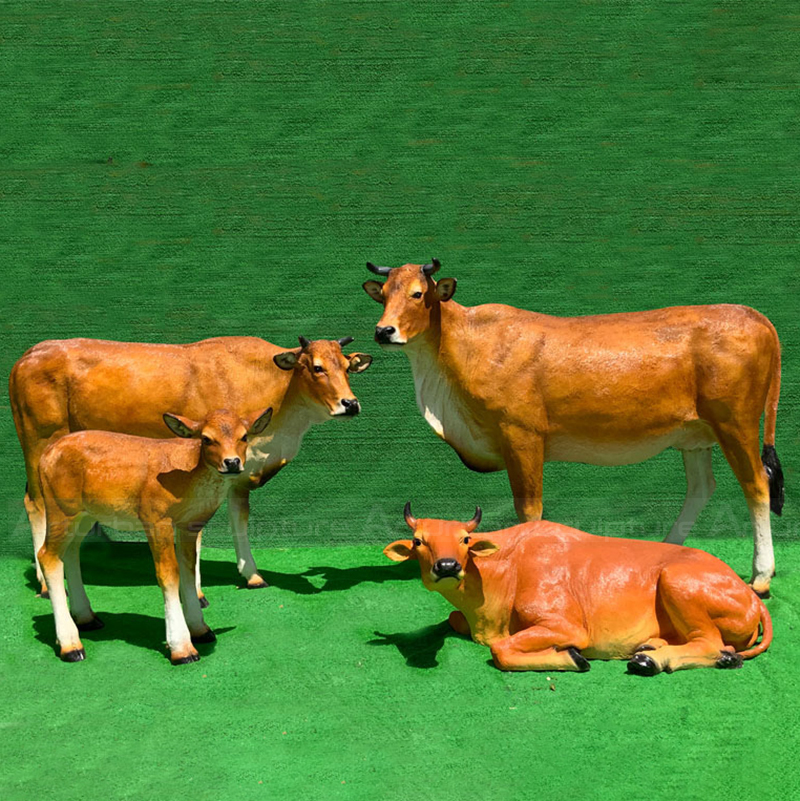 Jersey Cow Statue group with calf