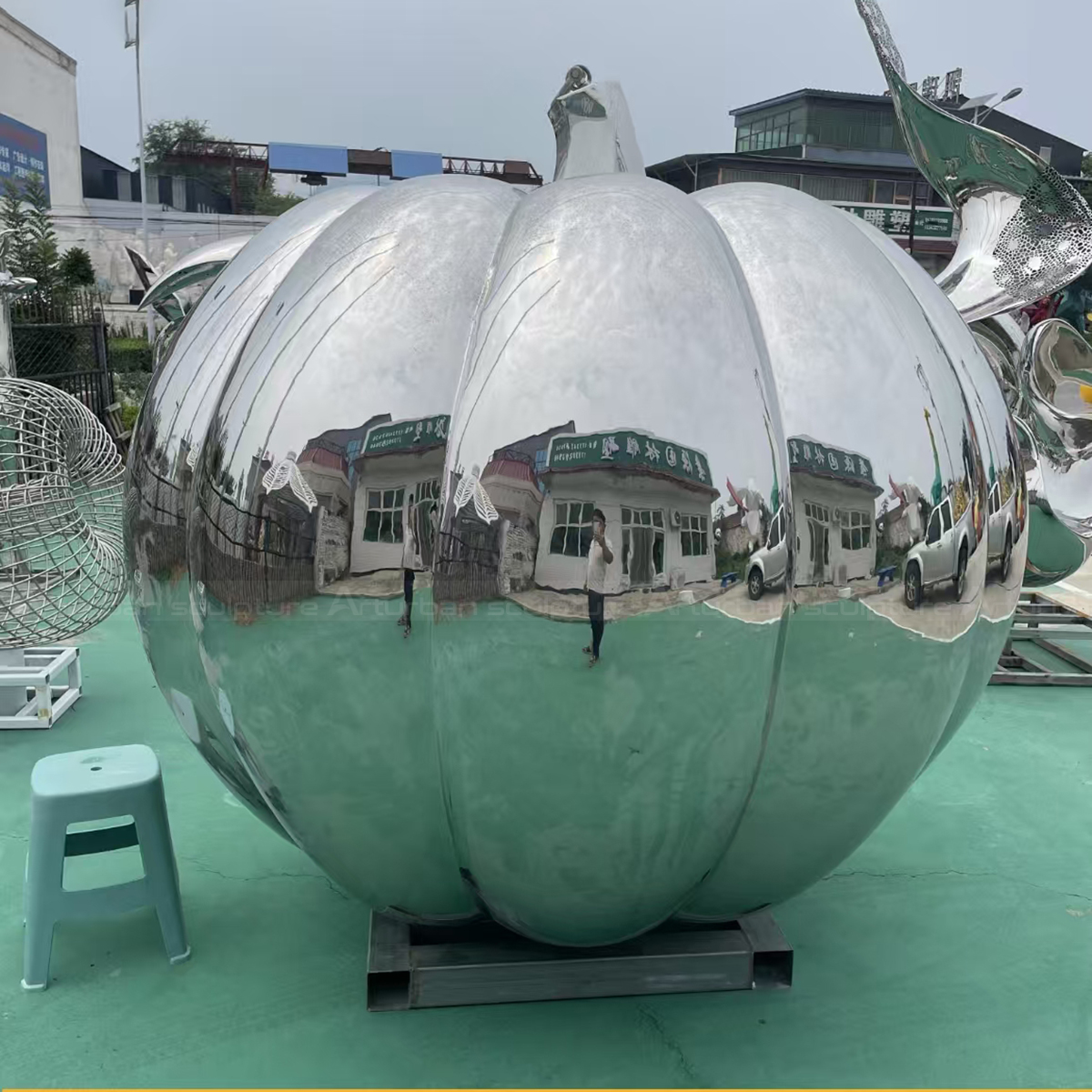 Outdoor Pumpkin Statue Stainless