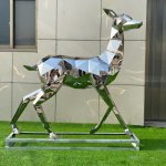 Walking Modern Deer Statue in stainless steel