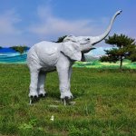 fiberglass Elephant Garden Décor raising long trunk
