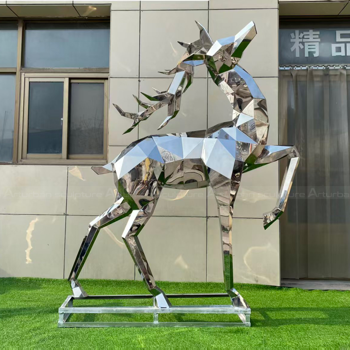 geometric Modern Deer stainless steel Statue