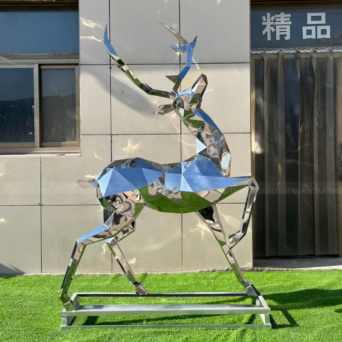low poly Modern Deer Statue