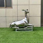 stainless steel Metal Deer lying Garden Statues