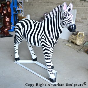 0 Fiberglass zebra sculpture in our factory