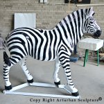 3 Side view of striped zebra statue
