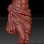 4 Digital sculpting detail of folded loincloth
