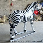 5 Realistic fiberglass zebra art in studio