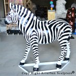 6 Realistic fiberglass zebra sculpture in factory