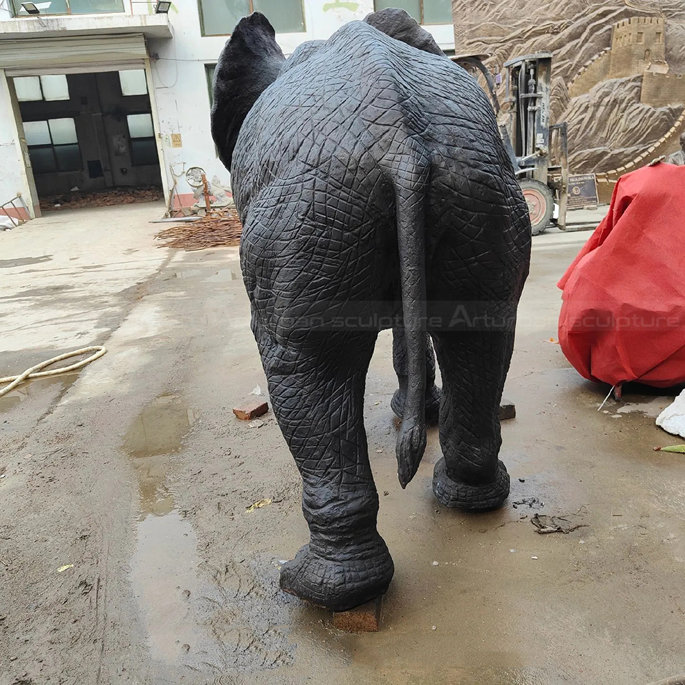 African Elephant fiberglass Statue back view