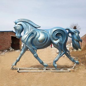 Bronze Contemporary Horse Statue in extended walking stance