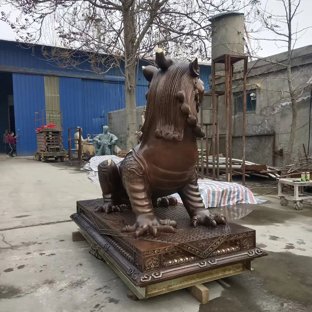 Bronze Diting Sculpture front view on ornate base