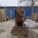 Bronze Diting Sculpture frontal seated guardian pose