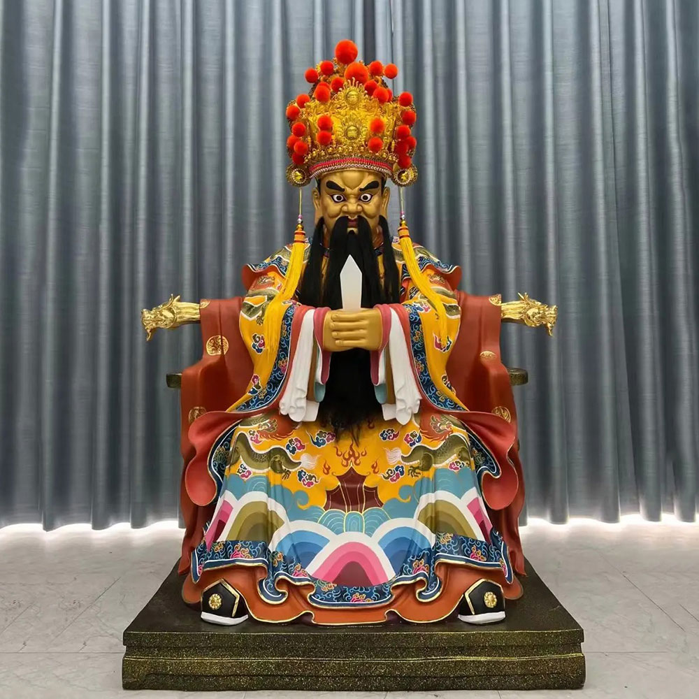 Bronze Dragon King Statue seated in ceremonial robes