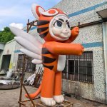 Cute Winged Tiger Statue fiberglass cartoon figure