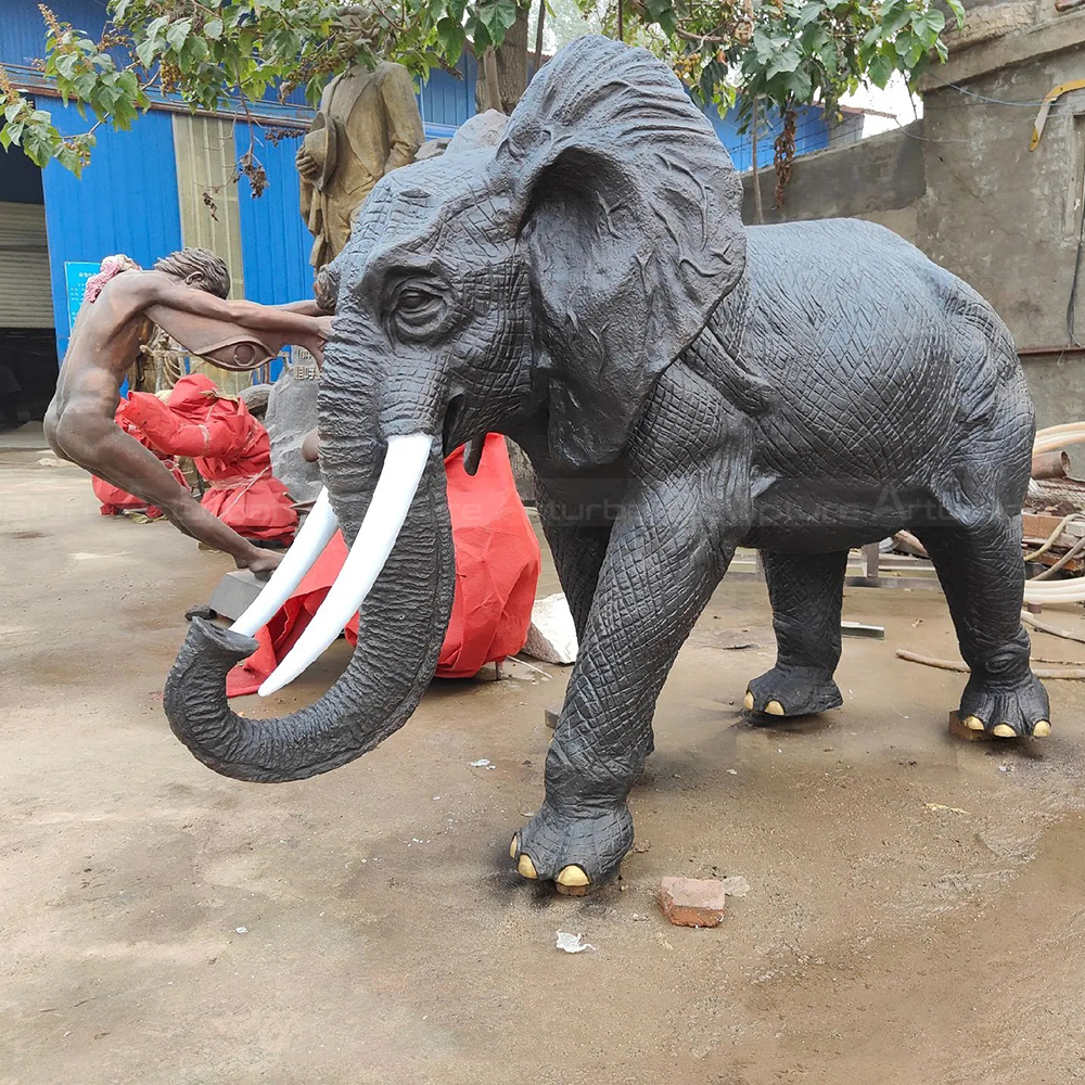 Fiberglass African Elephant Sculpture side view