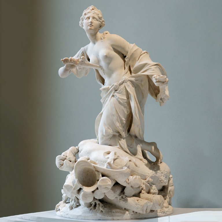 Marble Dido Statue holding sword in anguish