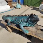bronze life size Iguana Garden Statue