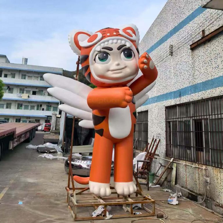fiberglass Cute Winged Tiger Statue