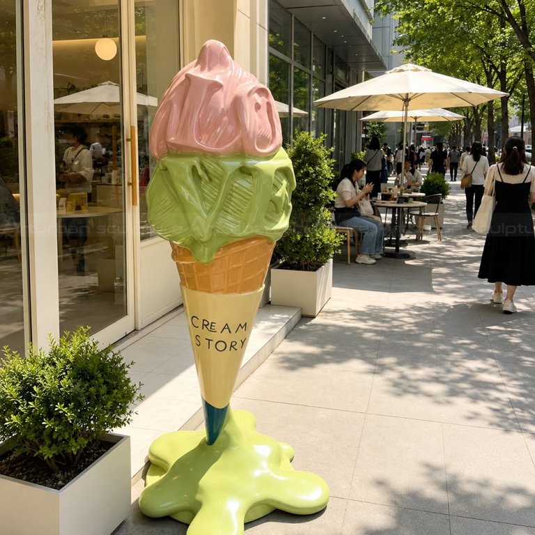 fiberglass Ice Cream Cone Statue shop display