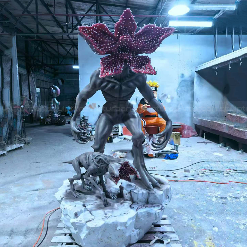 fiberglass Stranger Things sculpture of Demogorgon