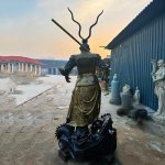 Chinese Monkey God Statue with Ornate Armor