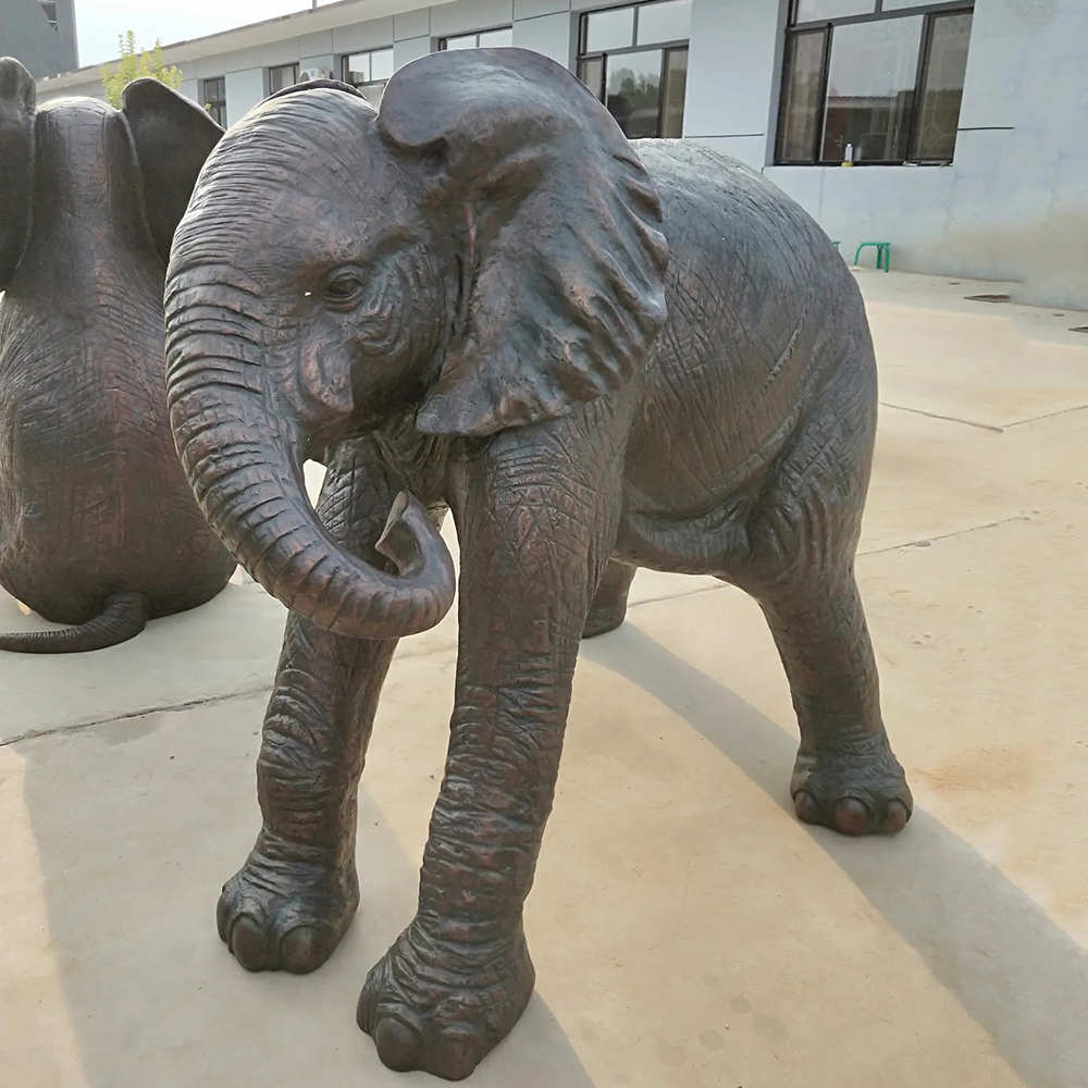 Realistic Bronze Baby Elephant Statue