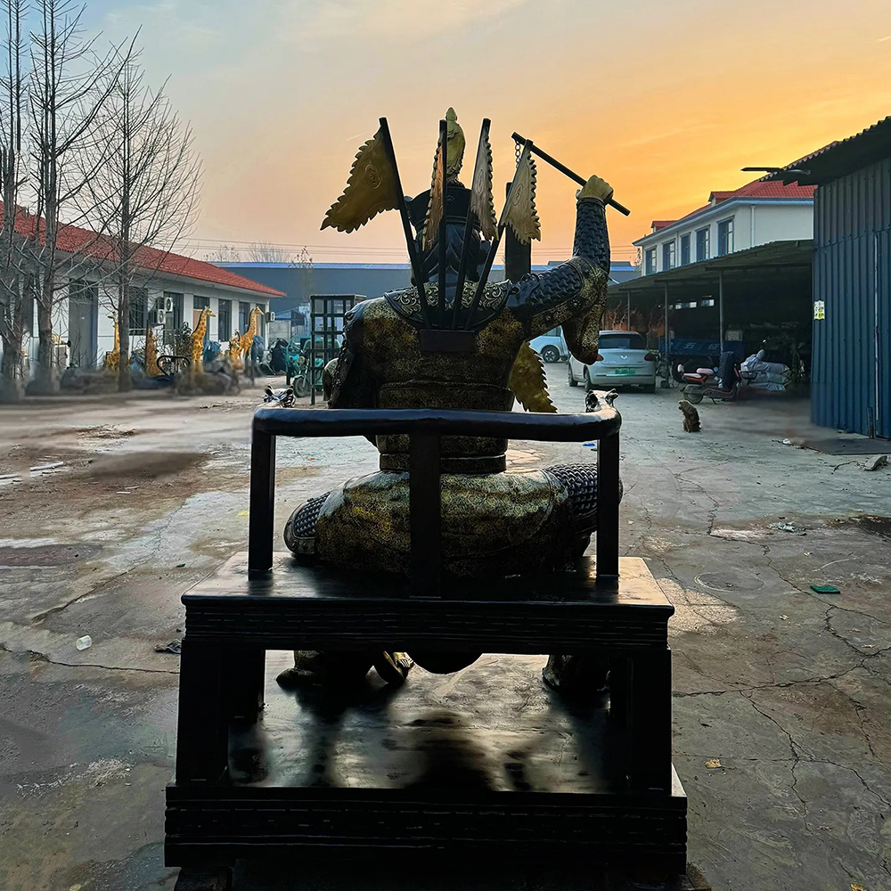 Seated Bronze Da Shi Ye Statue with Guanyin