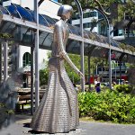 Stainless steel Woman of Words Statue in Wellington